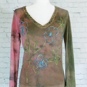 GOA Cashmere Tie Dye Flower Sweater